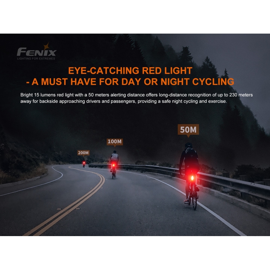 Fenix BC05RV20 - LED Nabíjacie svetlo na bicykel LED/USB IP66 15 lm 120 h