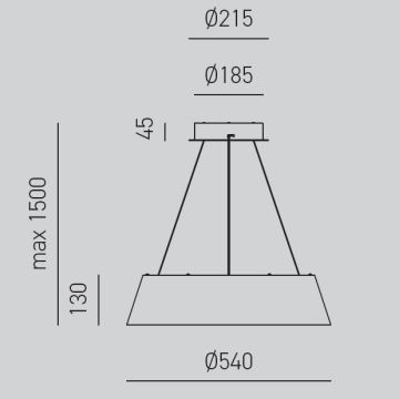 Gea Luce JULIETTE S N - LED Stmievateľný luster na lanku JULIETTE LED/50W/230V čierna/zlatá