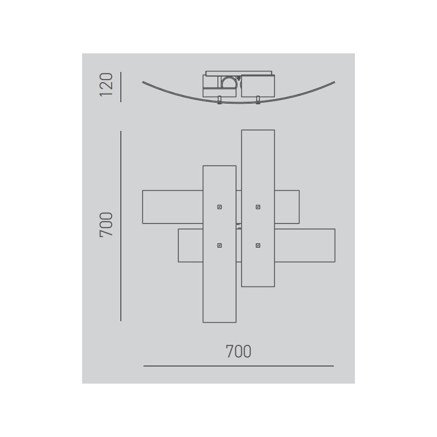 Gea Luce LARA P M arg - Stropné svietidlo LARA 2xE27/70W/230V 70 cm strieborná