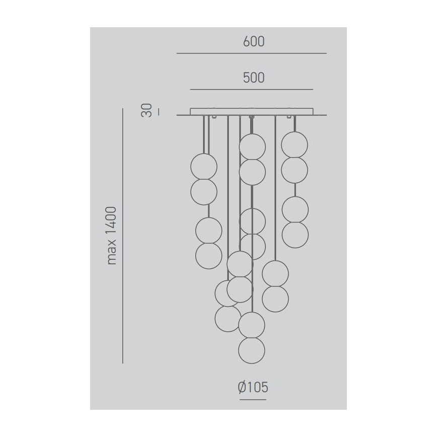 Gea Luce SFERA S10 G - Luster na lanku SFERA 10xG9/28W/230V