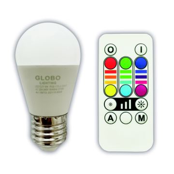 Globo - LED RGBW Stmievateľná žiarovka E27/6W/230V 3000K + diaľkové ovládanie