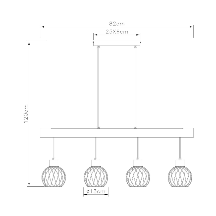 Globo - Luster na lanku 4xE27/15W/230V