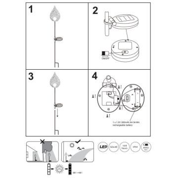 Globo - LED Solárne svietidlo LED/0,06W/3,2V 300mAh IP44