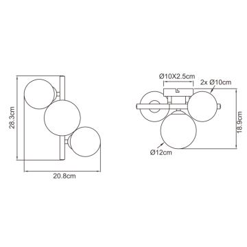 Globo - LED Prisadený luster 3xG9/3W/230V