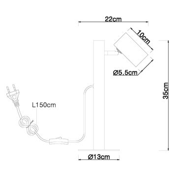 Globo - Stolná lampa 1xGU10/5W/230V drevo/kov