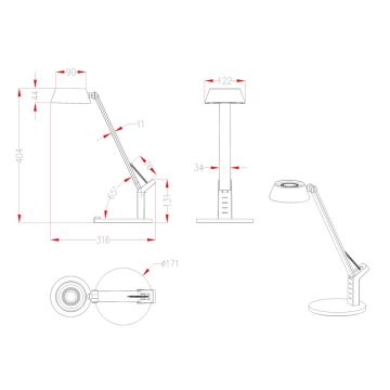 Globo - LED Stmievateľná dotyková stolná lampa LED/8W/230V 3000/4000/6500K