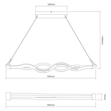 Globo 67109-30 - LED Stmievateľný krištáľový luster na lanku PILLA 1xLED/30W/230V + diaľkové ovládania