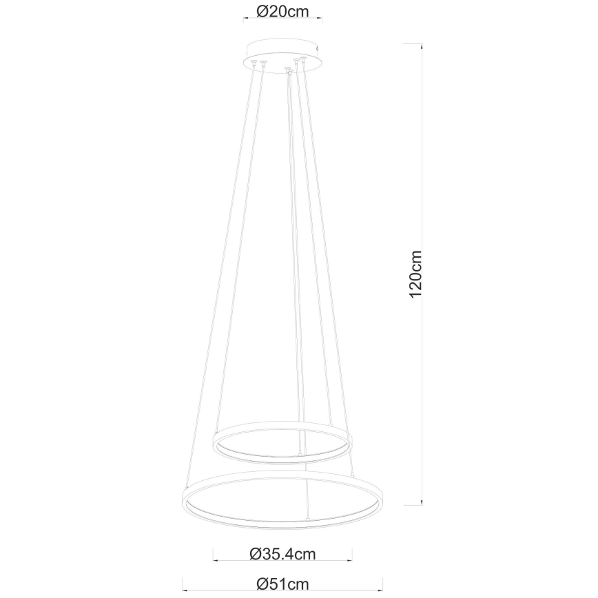 Globo - LED Stmievateľný luster na lanku 2xLED/21W/230V hnedá