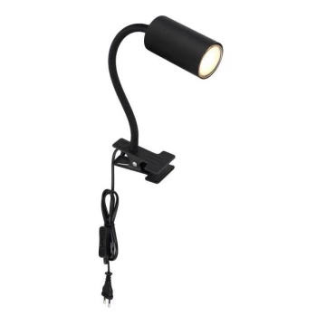 Globo - Flexibilná lampa s klipom 1xGU10/25W/230V čierna