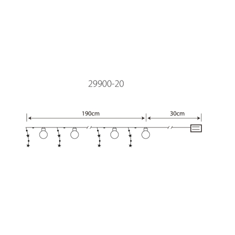 Globo - LED Dekoračná reťaz 20xLED/0,03W/2xAA