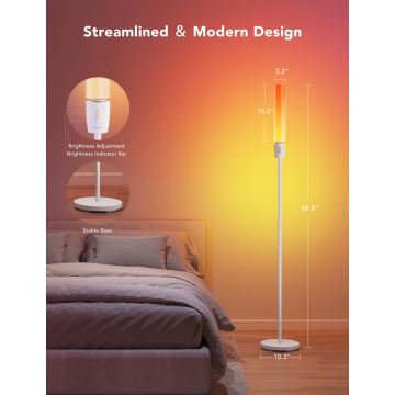 Govee - LED Stmievateľná stojacia lampa CYLINDER SMART RGBICWW 2200-6500K