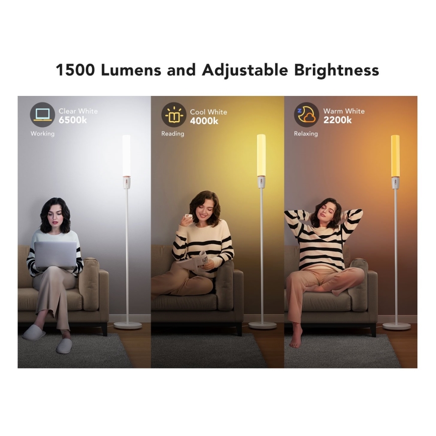 Govee - LED Stmievateľná stojacia lampa CYLINDER SMART RGBICWW 2200-6500K