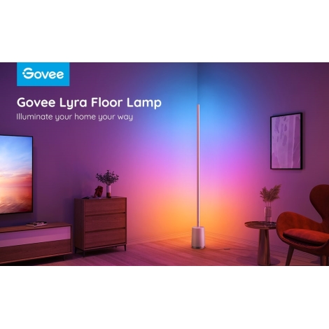 Govee - LED Stmievateľná stojacia lampa Lyra Smart RGBICWW 2200-6500K Wi-Fi + diaľkové ovládanie