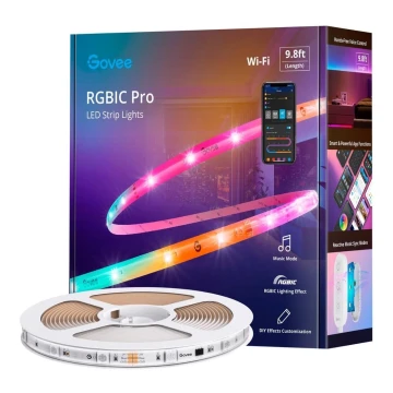 Govee - Wi-Fi RGBIC Smart PRO LED pásik 3m - extra odolný