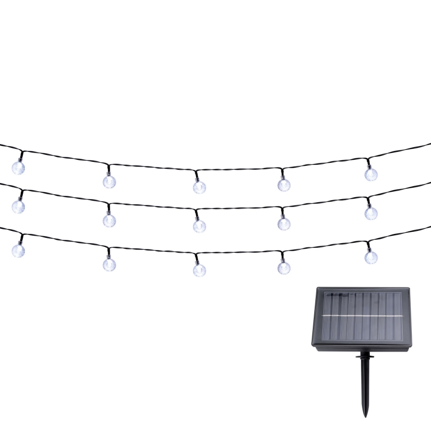 Grundig - LED Solárna reťaz 100xLED/8 funkcií 15m teplá biela