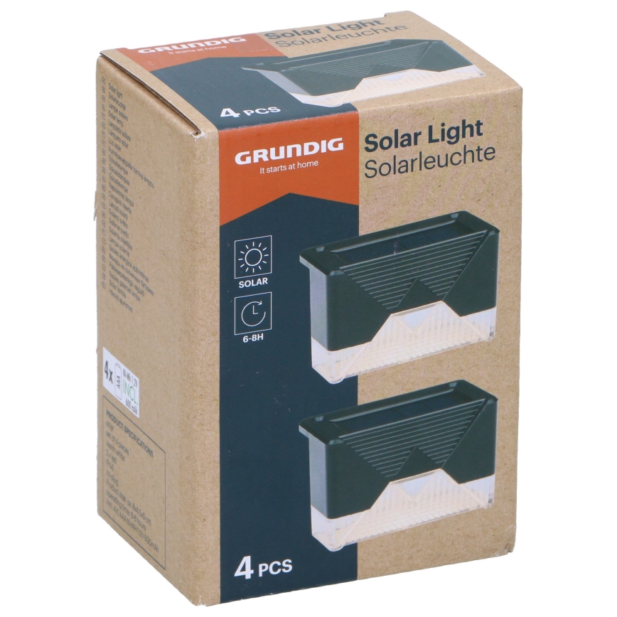 Grundig - SADA 4x LED Solárne nástenné svietidlo LED/1,2V IP44