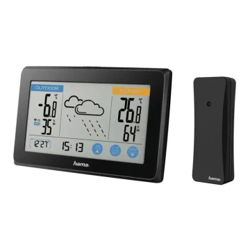 Hama - Meteostanica s farebným LCD displejom 3xAAA čierna