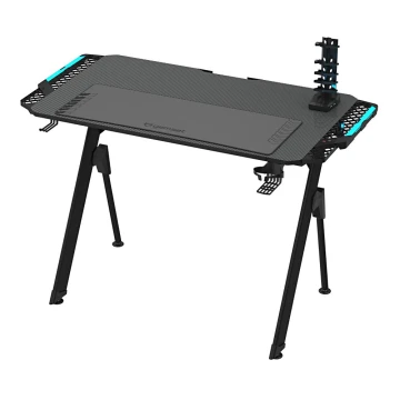 Herný stôl FALCON s LED RGB podsvietením 116x60 cm čierna