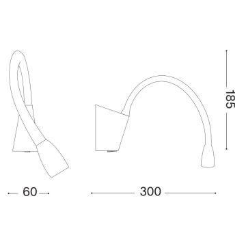 Ideal Lux - LED Flexibilná lampička GOOSE LED/3W/230V čierna