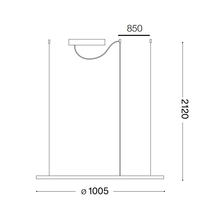 Ideal Lux - LED Luster na lanku HULAHOOP LED/46W/230V pr. 100 cm biela