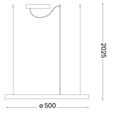 Ideal Lux - LED Luster na lanku ORACLE SLIM LED/32W/230V pr. 50 cm čierna