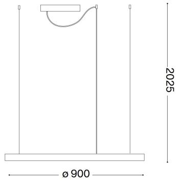 Ideal Lux - LED Luster na lanku ORACLE SLIM LED/55W/230V pr. 90 cm čierna