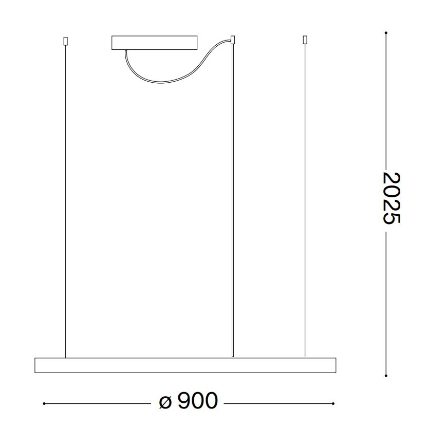 Ideal Lux - LED Luster na lanku ORACLE SLIM LED/55W/230V pr. 90 cm čierna