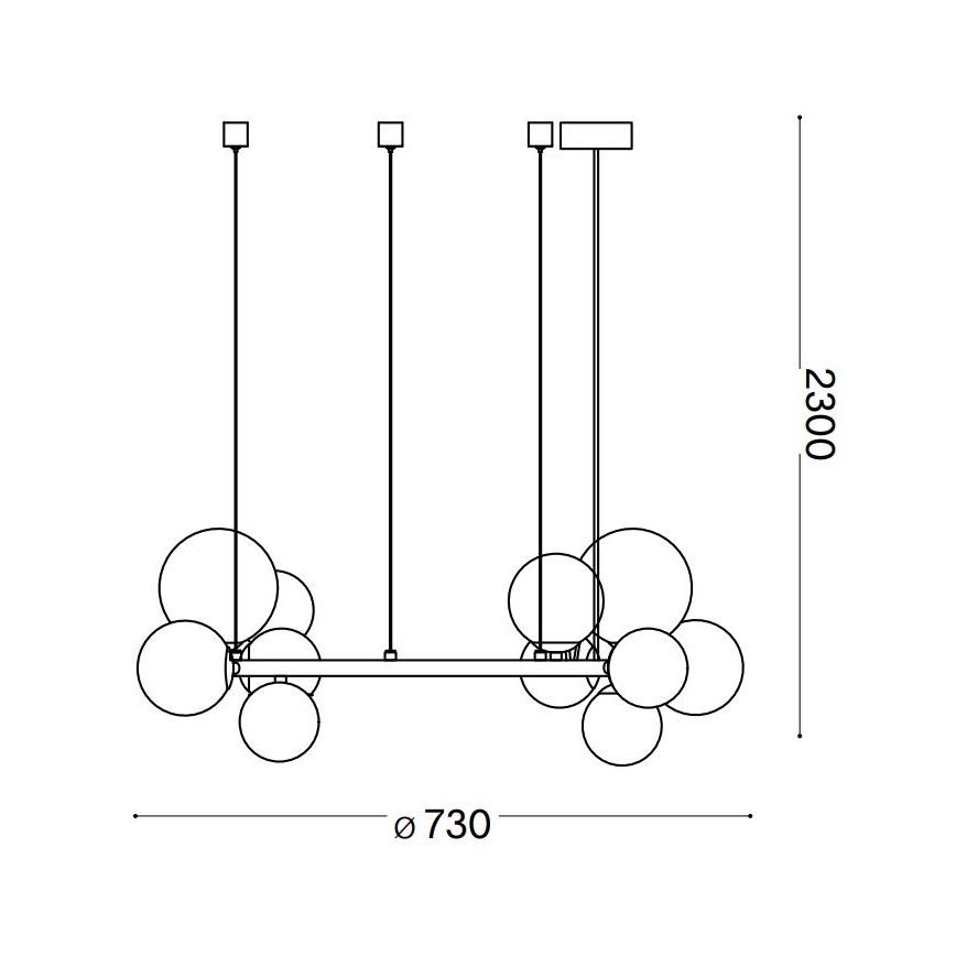 Ideal Lux - LED Luster na lanku PERLAGE 11xG9/3W/230V čierna