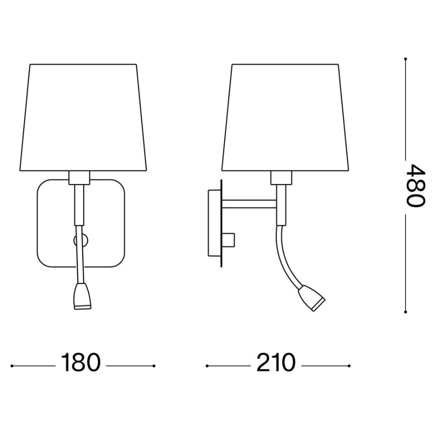 Ideal Lux - LED Flexibilná nástenná lampa NORDIK 1xE14/40W + LED/1,5W/230V