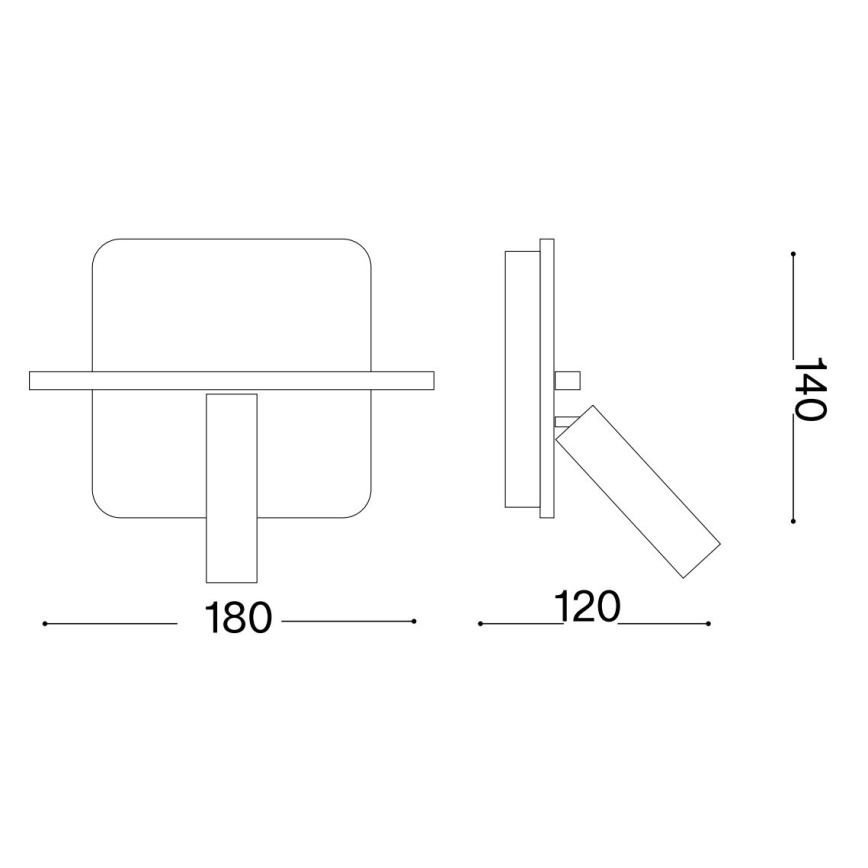 Ideal Lux - LED Nástenné bodové svietidlo PIANO LED/11,5W/230V USB čierna