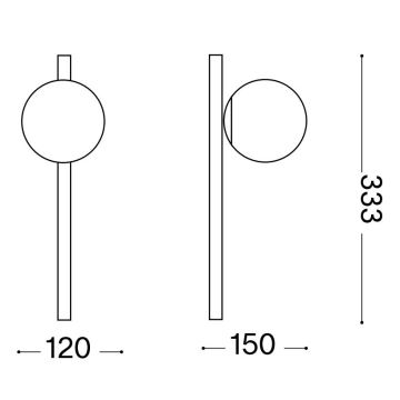 Ideal Lux - LED Nástenné svietidlo BINOMIO 1xG9/3W/230V čierna