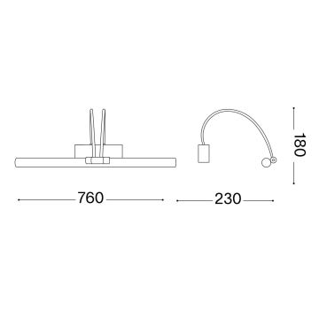 Ideal Lux - LED Obrazové svietidlo BOW LED/8W/230V 76 cm zlatá