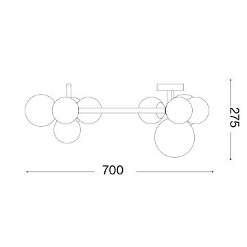 Ideal Lux - LED Prisadený luster PERLAGE 10xG9/3W/230V čierna