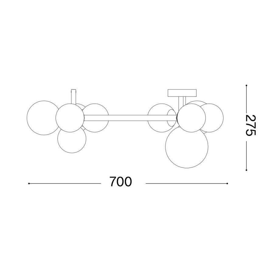 Ideal Lux - LED Prisadený luster PERLAGE 10xG9/3W/230V čierna