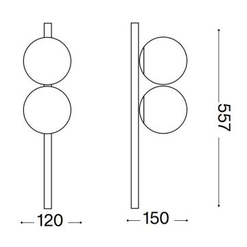 Ideal Lux - LED Stropné svietidlo BINOMIO 2xG9/3W/230V zlatá