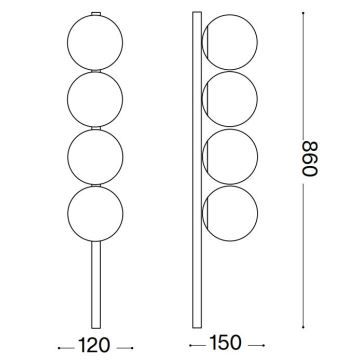 Ideal Lux - LED Stropné svietidlo BINOMIO 4xG9/3W/230V zlatá