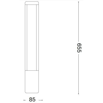 Ideal Lux - LED Vonkajšia lampa TIFONE LED/8,5W/230V 65,5 cm IP65 antracit