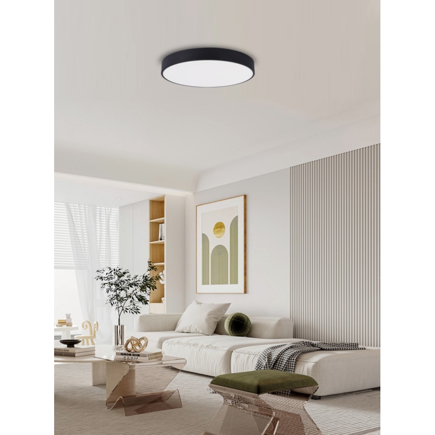 Immax NEO 07202L - LED Stmievateľné stropné svietidlo RONDATE LED/53W/230V čierna Tuya + diaľkové ovládanie