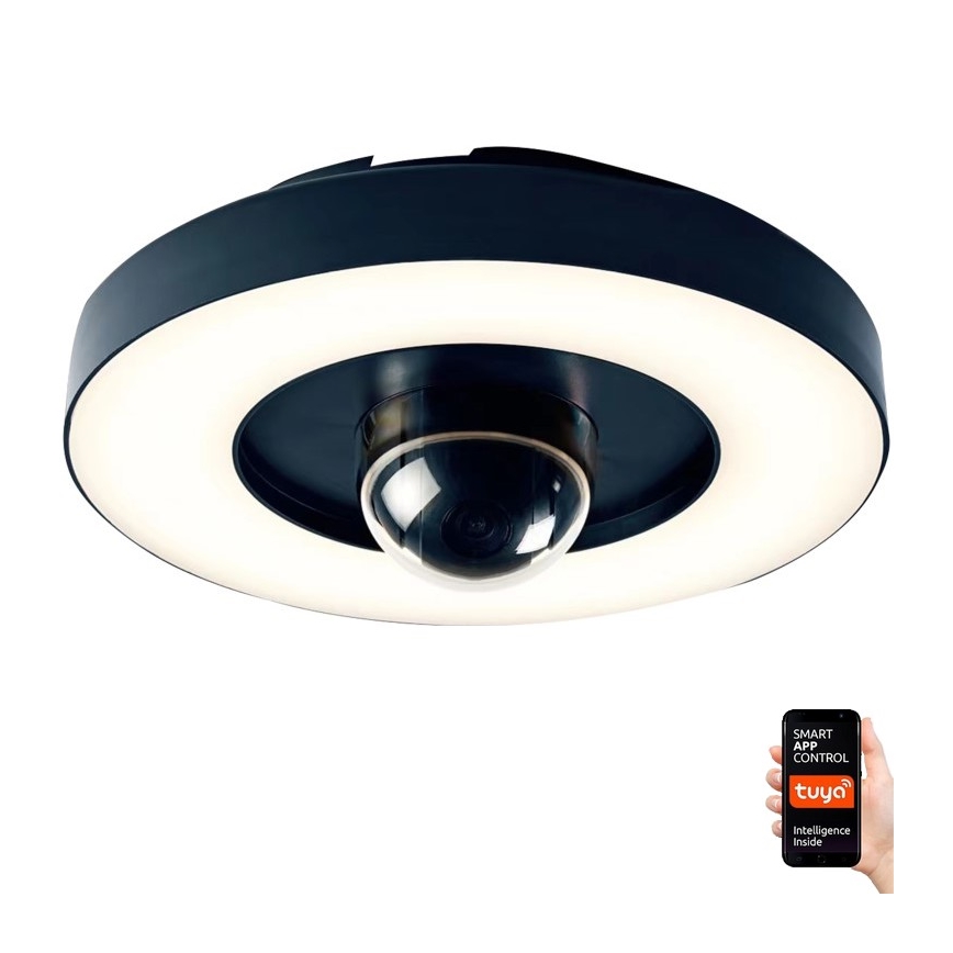 Immax NEO 07792L - LED Inteligentná vonkajšia kamera so svetlom RING 22W/230V IP44 Wi-Fi Tuya