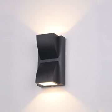 ITALUX - LED Vonkajšie nástenné svietidlo EDGAR 2xLED/3W/230V IP54 3000K čierna