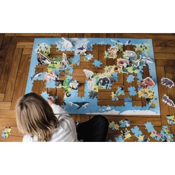 Janod - Detské vzdelávacie puzzle 200 ks ohrozené zvieratá