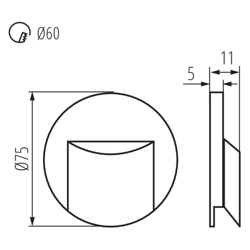 LED Schodiskové svietidlo ERINUS LED/0,8W/12V 4000K šedá