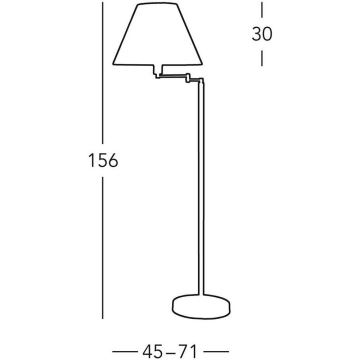 Kolarz 264.41.4 - Stojacia lampa HILTON 1xE27/60W/230V