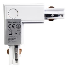 Konektor pre svietidlá v lištovom systéme 3-fázový TRACK biela typ L