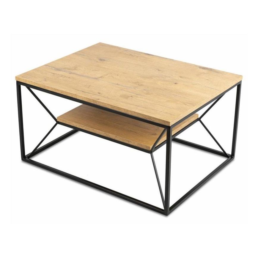 Konferenčný stolík BASICLOFT 40x80 cm čierna/hnedá