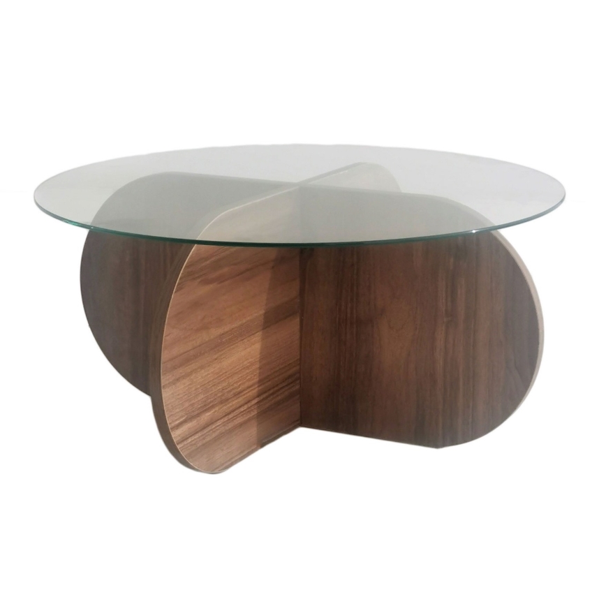 Konferenčný stolík BUBBLE 35x75 cm hnedá/číra
