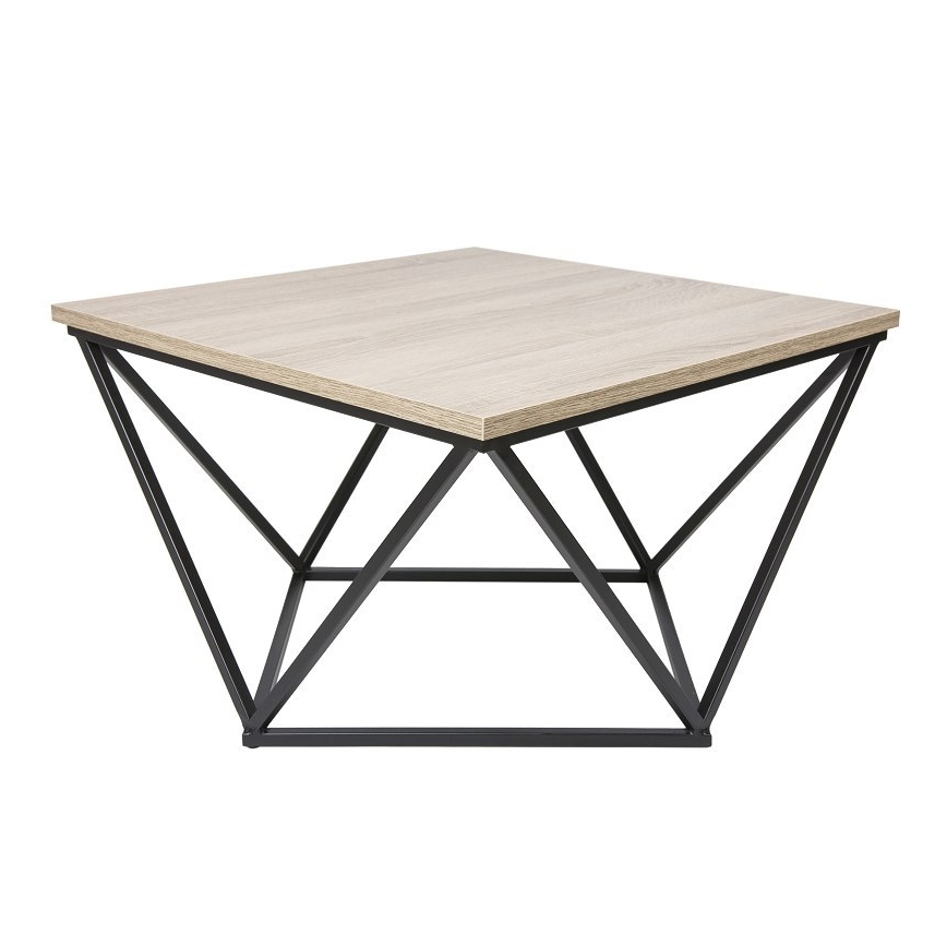 Konferenčný stolík CURVED 62x62 cm čierna/hnedá