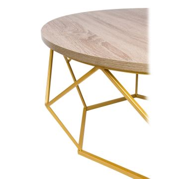 Konferenčný stolík DIAMOND 40x70 cm zlatá/hnedá