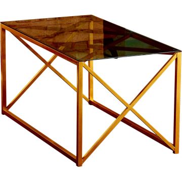 Konferenčný stolík ILIOMAR 46,6x94 cm zlatá/čierna