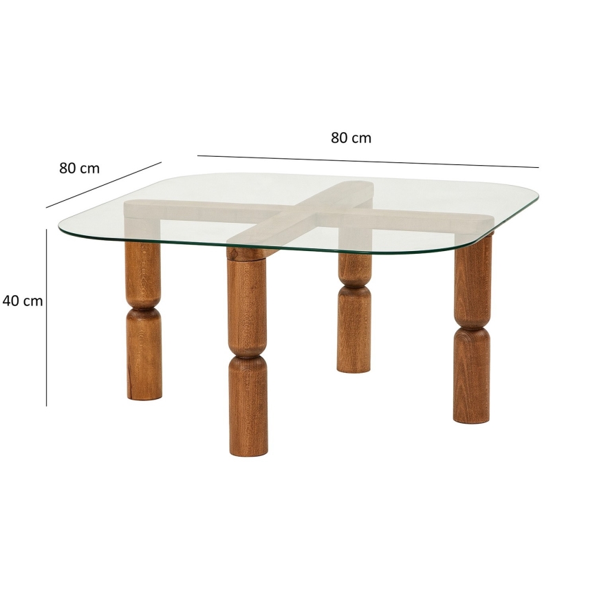 Konferenčný stolík KEI 40x80 cm hnedá/číra